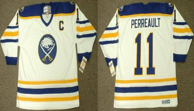2019 Men Buffalo Sabres #11 Perreault white CCM NHL jerseys->buffalo sabres->NHL Jersey